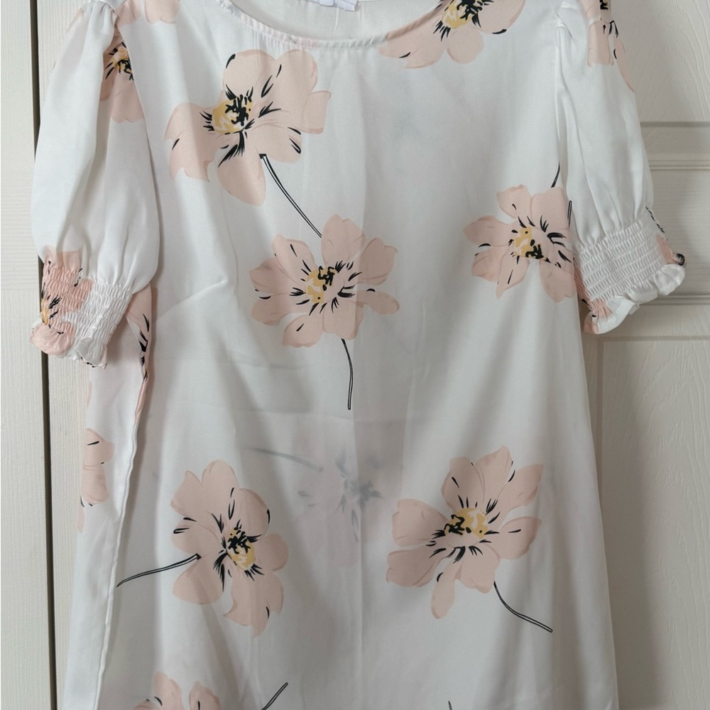Floral White Blouse